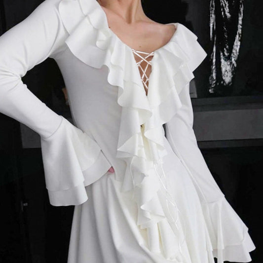 Femmes Robe ludique avec détails volantés et haut glissant Chic und Stil