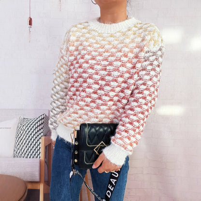 Pull en tricot à motif à carreaux tendance pour femmes Chic und Stil