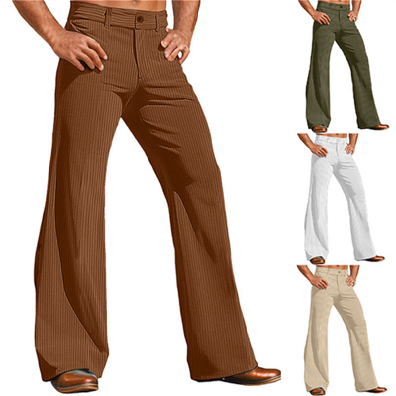 Elegant flared pants for men in vintage style with chic striped pattern and style