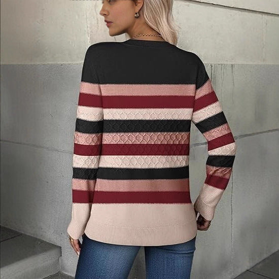 Pull structure à la mode pour femmes avec des blocs de couleur contrastés Chic und Stil
