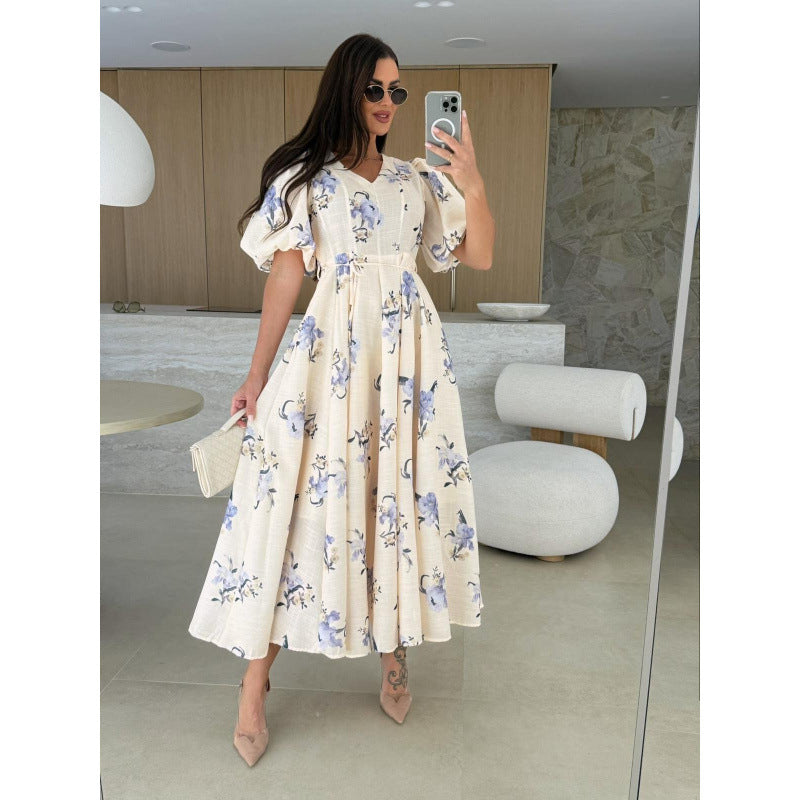 Dames Fleurs Maxi Robe Chic und Stil
