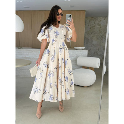 Dames Fleurs Maxi Robe Chic und Stil