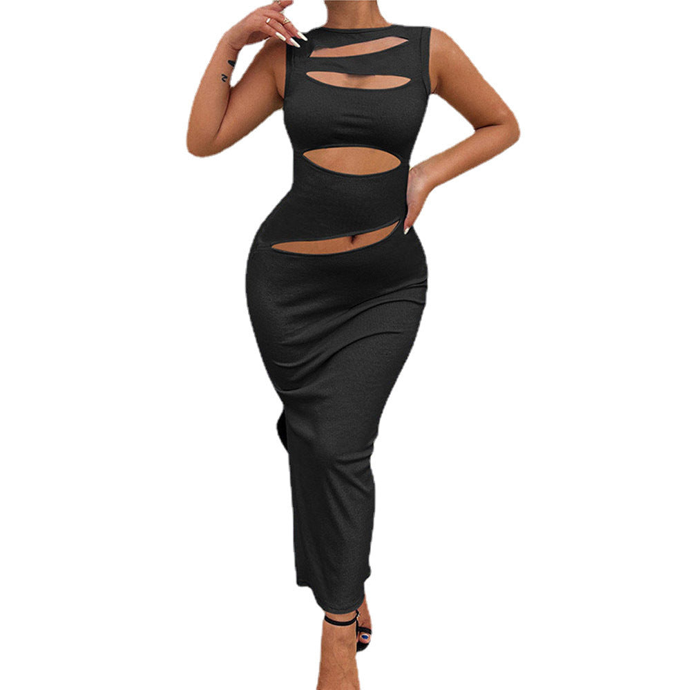 Robe maxi découpée pour femmes Chic und Stil