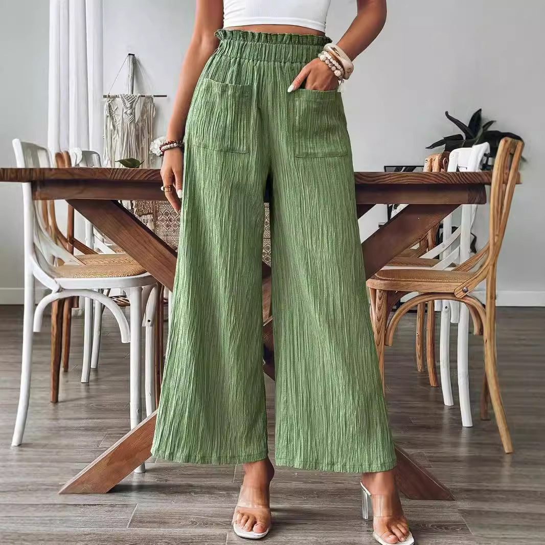 Casual and lightweight palazzo pants for women with elastic waistband and practical pockets Chic and Style