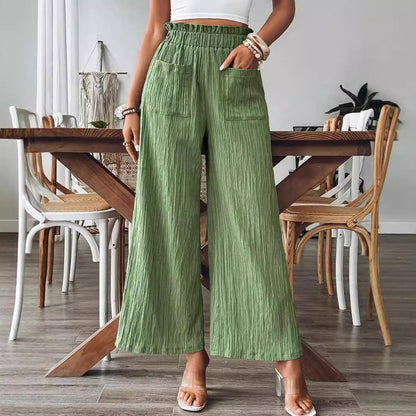 Casual and lightweight palazzo pants for women with elastic waistband and practical pockets Chic and Style