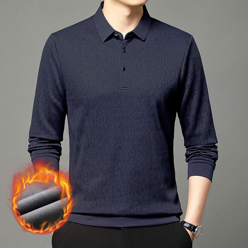 Chemise polo à manches longues pour hommes avec design texturé et tissu régulateur d'humidité Chic und Stil