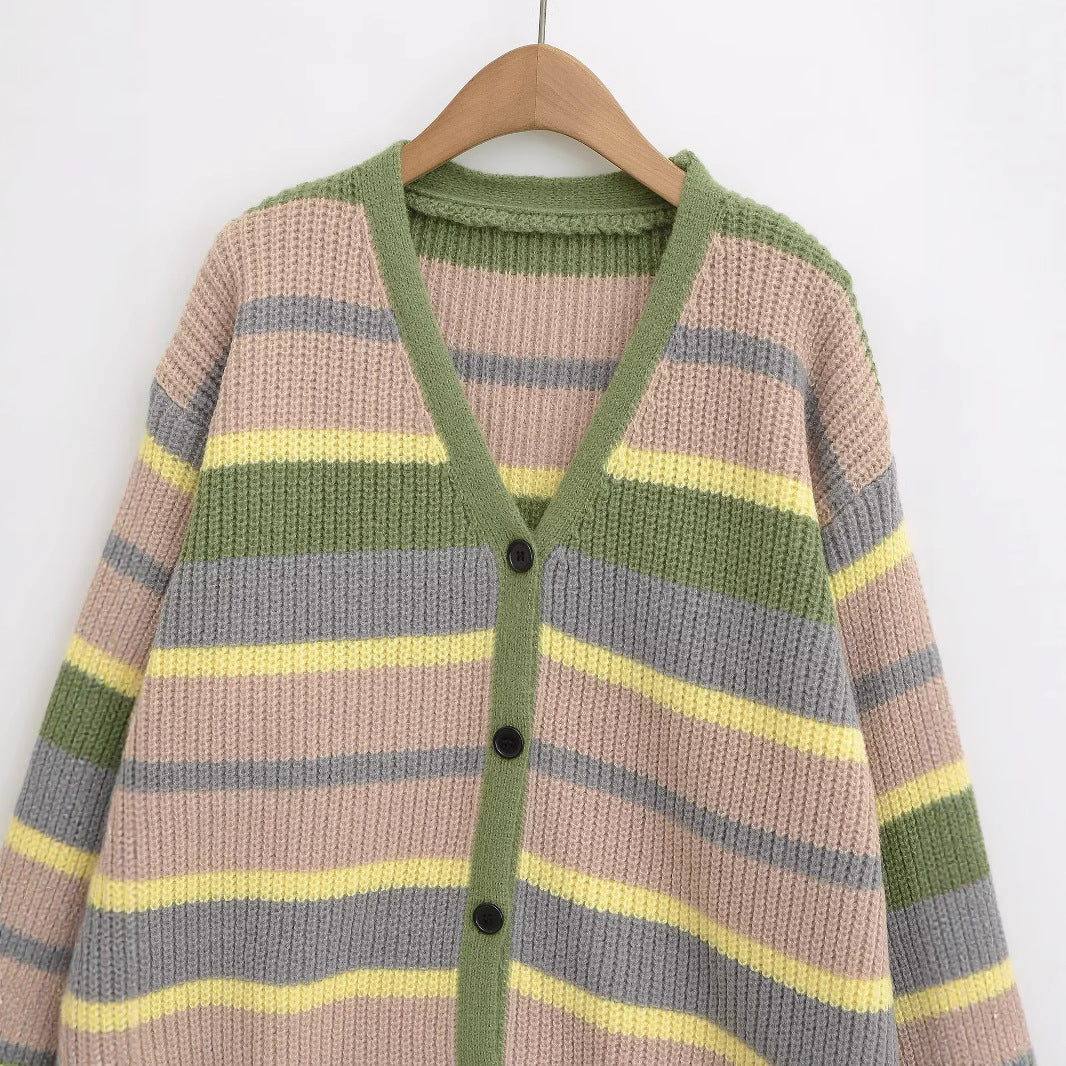 Dame cardigan avec motif à rayures tendance Chic und Stil