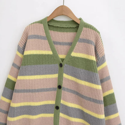 Dame cardigan avec motif à rayures tendance Chic und Stil