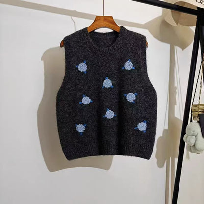 Pull en tricot pour dames avec motif floral Chic und Stil