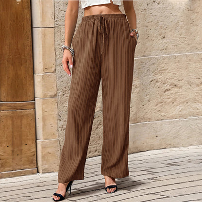Relaxed Palazzo Pants for Women with Elastic Waist and Side Pockets Chic and Style