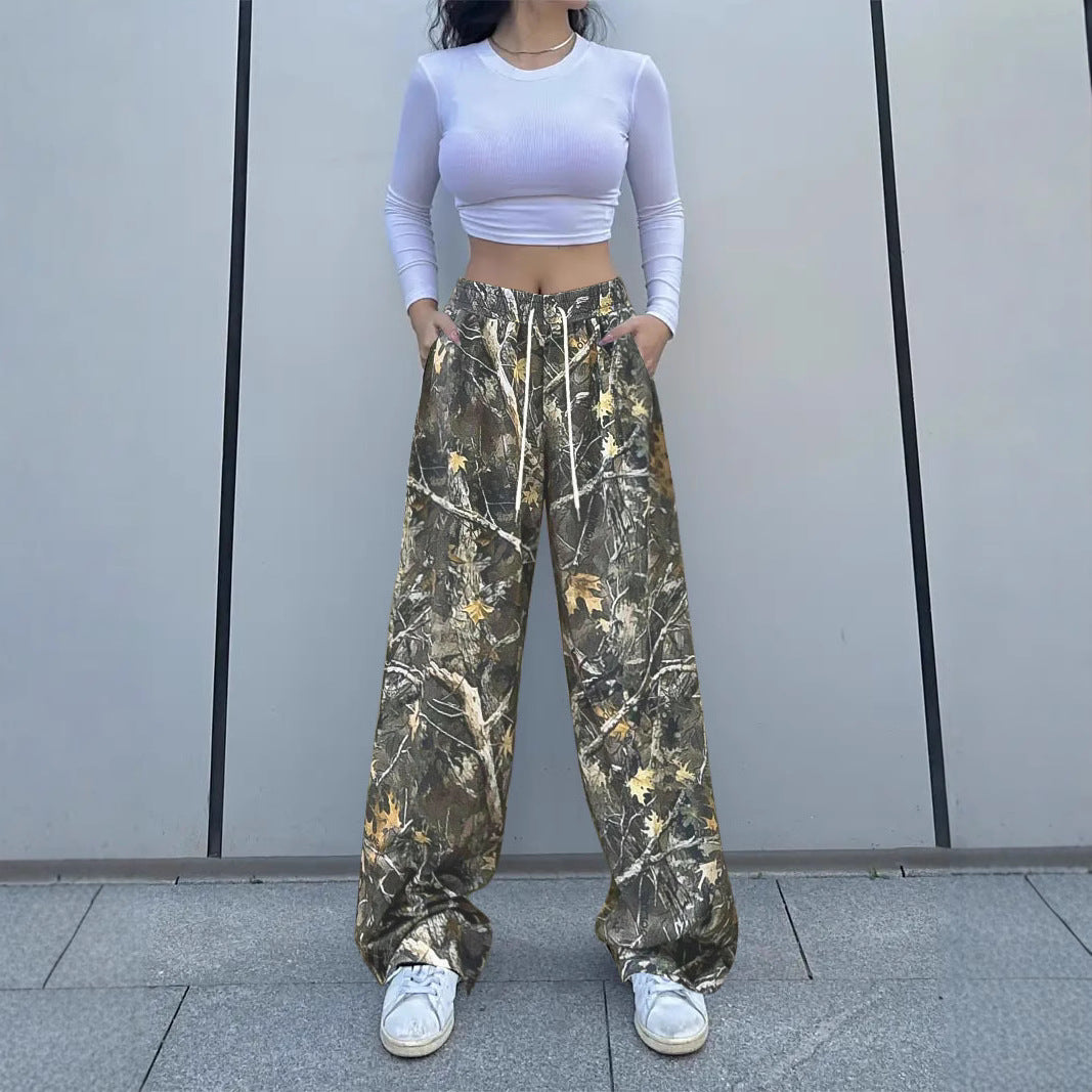 Dames Camouflage Détails Relaxed Fit Jogger-Pantalons Chic und Stil