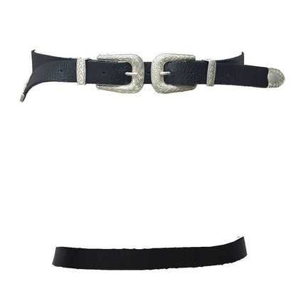 Ceinture à double boucle et design texturé pour femme Chic und Stil