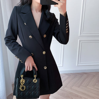 Robe blazer mini double boutonnage ajustée pour femmes Chic und Stil