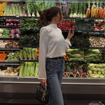 Dames Élégant haut en coton avec coupe innovante Chic und Stil