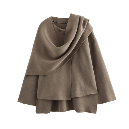 Dames élégant Cape en laine Chic und Stil