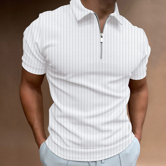 Men's polo shirt with zip collar short sleeves Chic and Style
