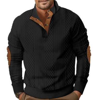 Pull en tricot tendance pour hommes avec une structure unique et col Chic und Stil