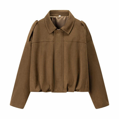 Damen Übergangsjacke mit voluminösen Ärmeln und eleganter Kapuze Chic und Stil