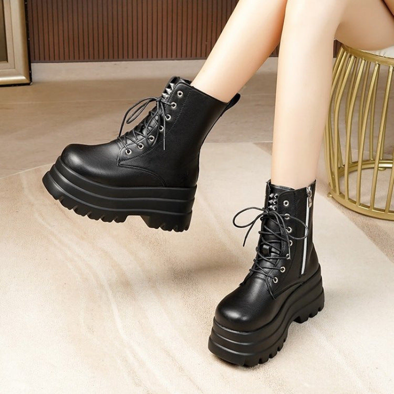 Bottes à plateau pour femmes avec profil de semelle robuste et talon haut Chic und Stil