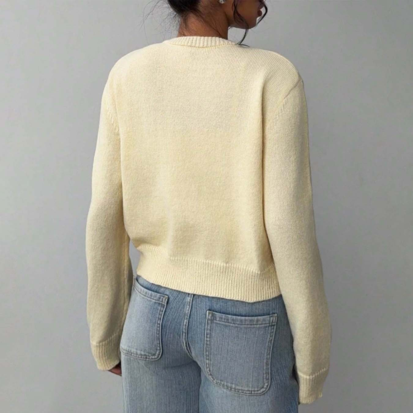 Veste en tricot légère pour dames avec détails de boutons et encolure ronde Chic und Stil