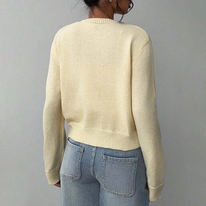 Veste en tricot légère pour dames avec détails de boutons et encolure ronde Chic und Stil
