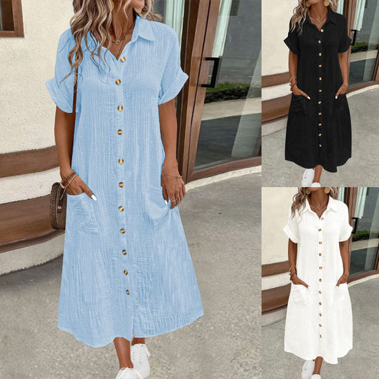 Robe chemise pour femmes avec des boutons décoratifs et des poches pratiques Chic und Stil