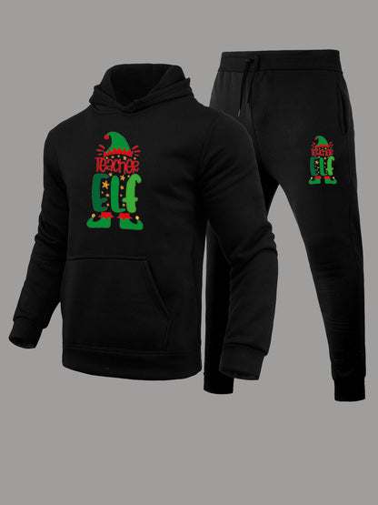 Women's hoodie and jogger pants set with festive Christmas pattern Chic and Style
