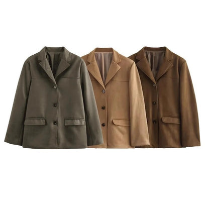 Blazer en laine tendance pour femmes avec poches et finition de haute qualité Chic und Stil