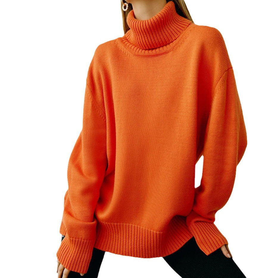 Pull à col roulé oversize pour femme avec structure côtelée Chic und Stil