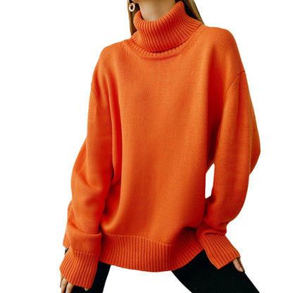 Pull à col roulé oversize pour femme avec structure côtelée Chic und Stil