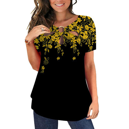 Dames Fleurs Découpe Clé Top Chic und Stil