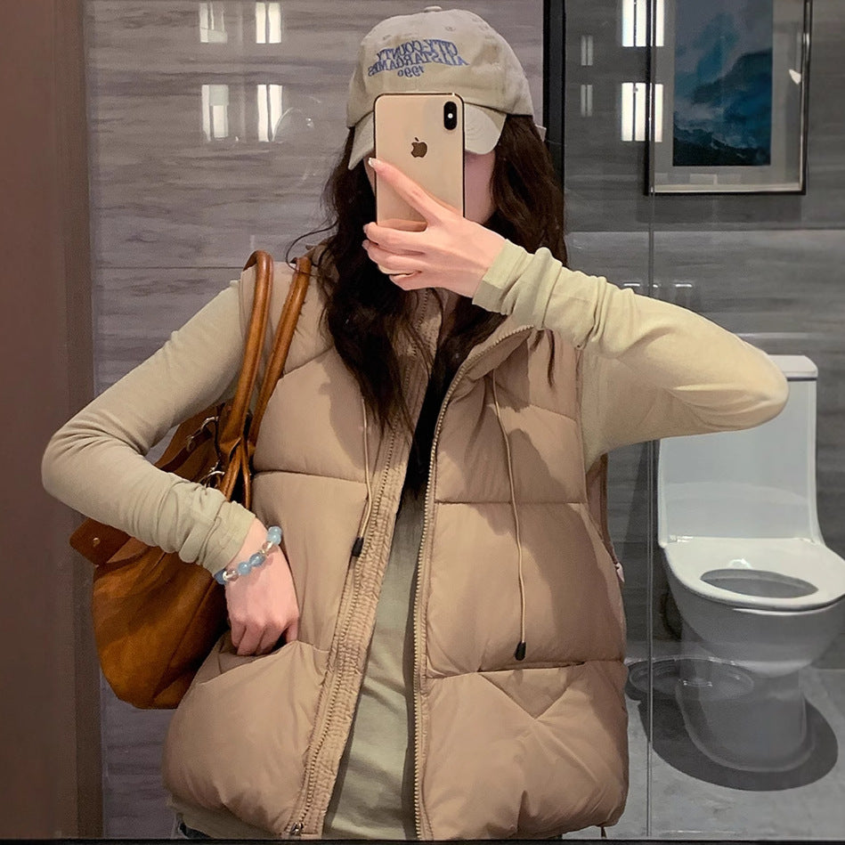 Dames gilet matelassé avec col haut et coupe surdimensionnée Chic und Stil