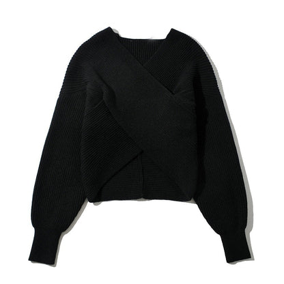 Pull-over à nouer pour femmes avec un design en maille texturée et des manches larges Chic und Stil