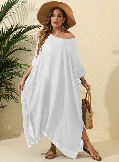 Dames Robe de Plage Légère Off-Shoulder Chic und Stil