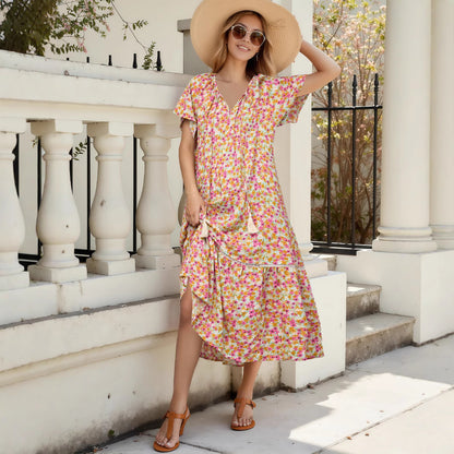 Robe maxi florale bohème pour femmes Chic und Stil