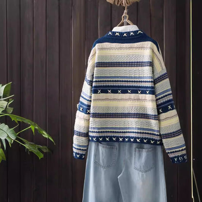 Dames Gilet en tricot à motifs avec boutons décoratifs et poches profondes Chic und Stil