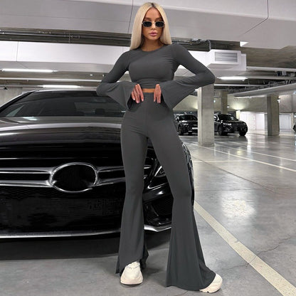 Dames Bootcut Combinaison avec manches larges Chic und Stil