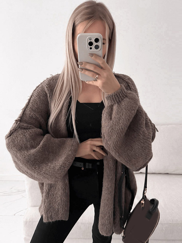 Cardigan en tricot décontracté pour femmes avec coupe oversize et manches volumineuses Chic und Stil