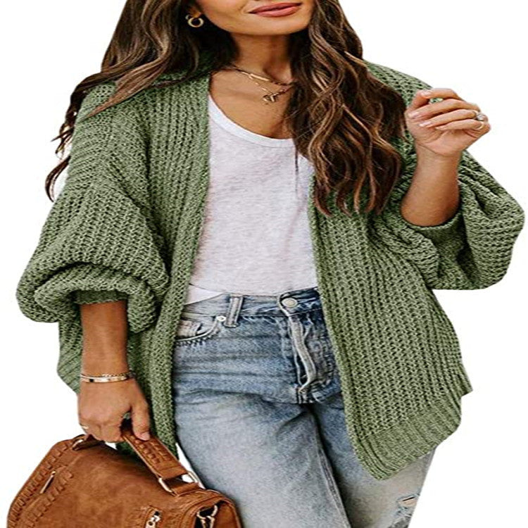 Pull en tricot oversize pour femmes avec des manches ballon et un design structuré Chic und Stil