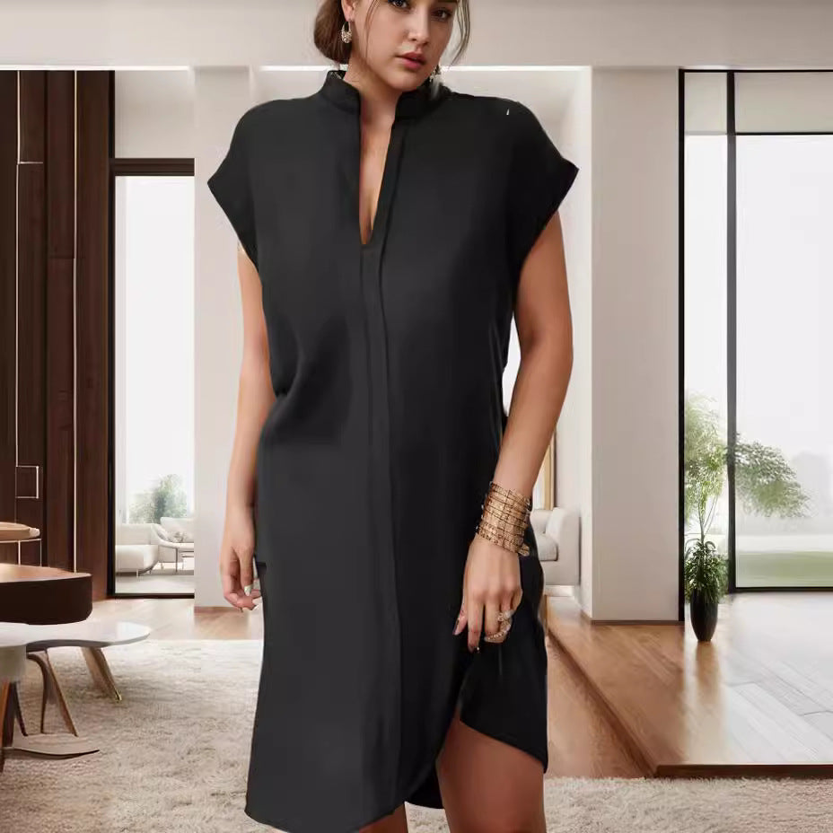 Robe midi à manches courtes pour femmes Chic und Stil