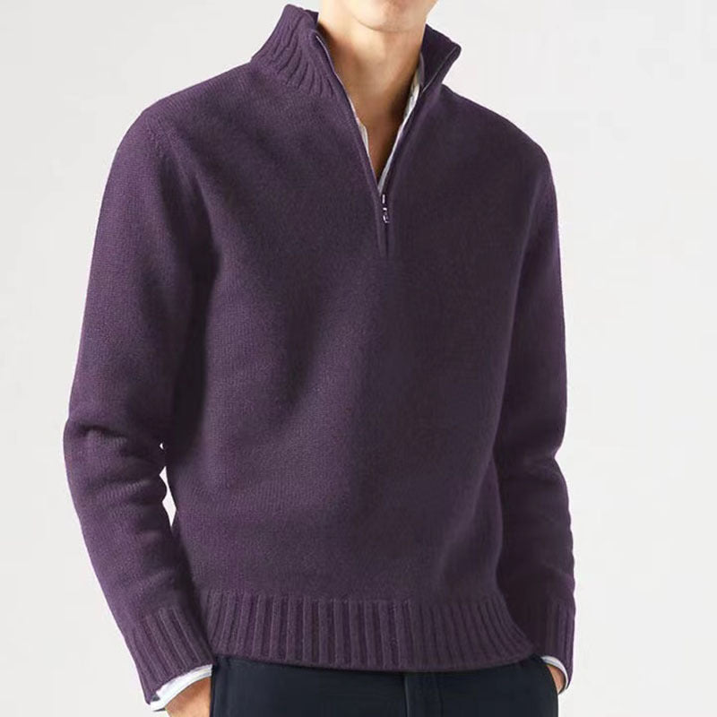 Pull homme avec col haut et fermeture éclair moderne Chic und Stil