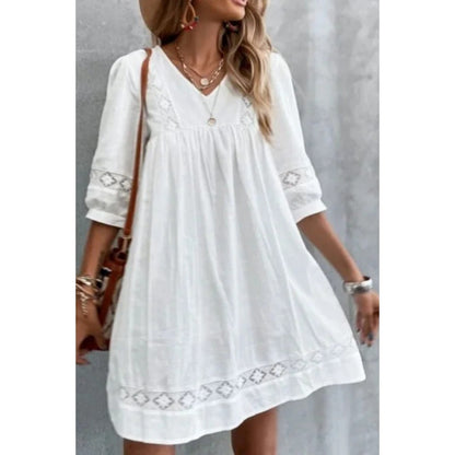 Femmes Bohémien Brodé Transparent Mini-Robe Chic und Stil