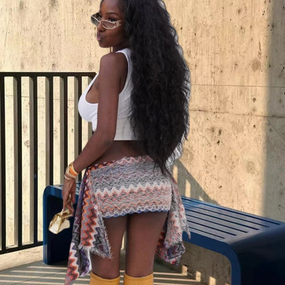 Chemisette femme avec des détails frangés et un motif ethnique à la mode Chic und Stil