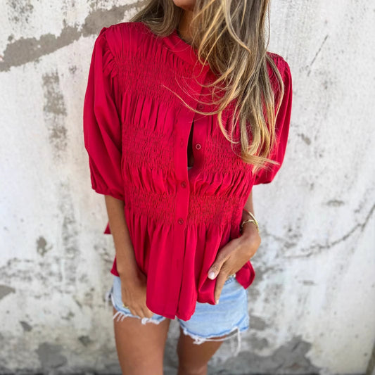 Blouse femme avec fronces et boutonnière Chic und Stil