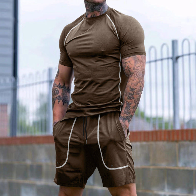Ensemble de t-shirt à manches courtes sportif pour hommes et de shorts confortables Chic und Stil