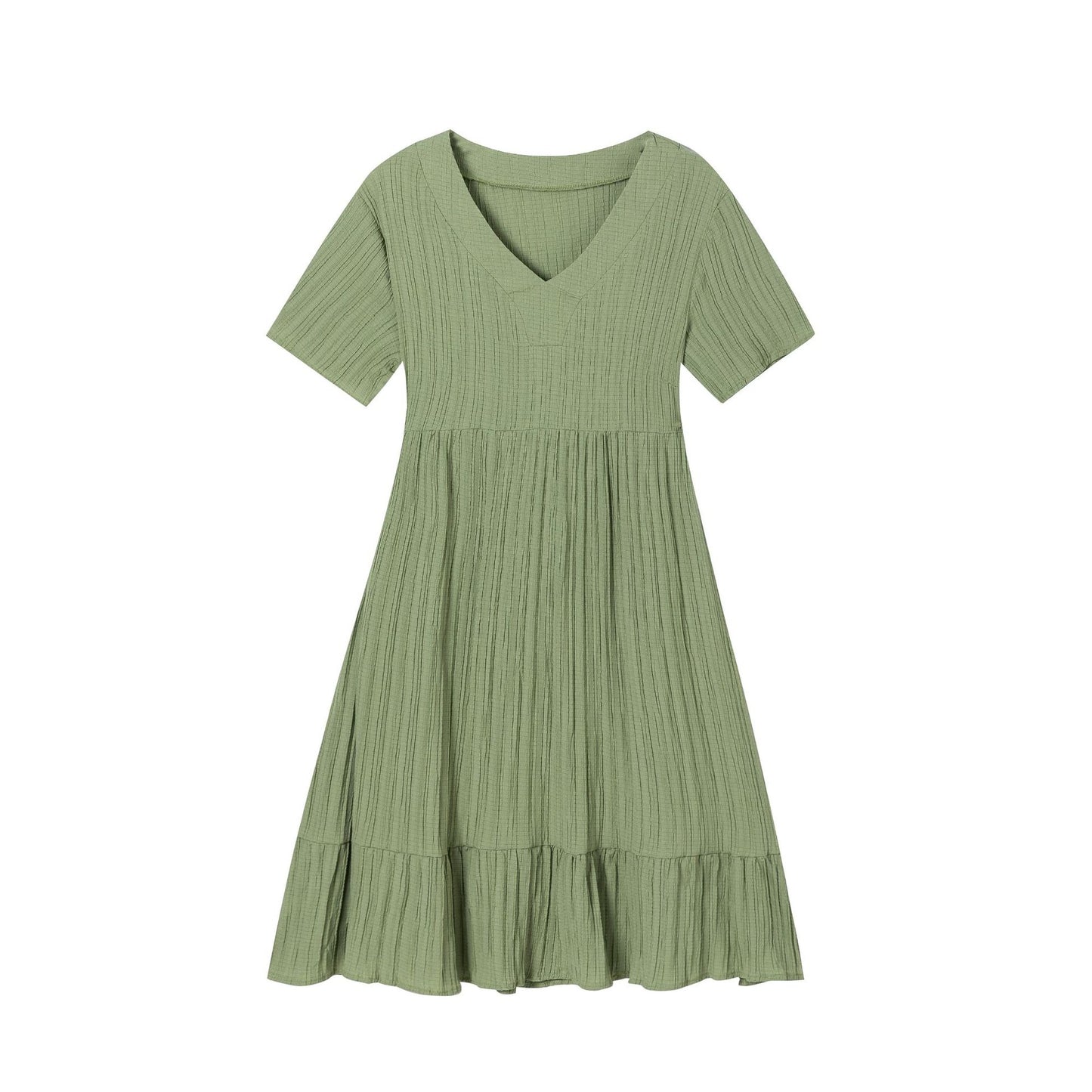 Dames V décolleté robe midi Chic und Stil