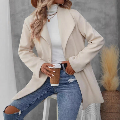 Dames élégant manteau court avec coupe minimaliste Chic und Stil