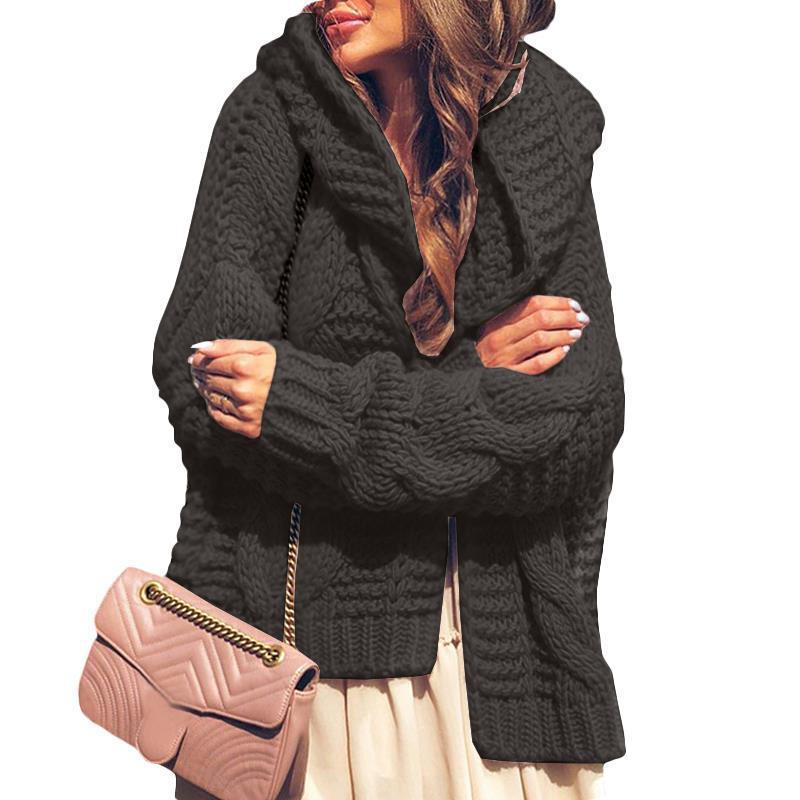 Dames pull cardigan en grosse maille à coupe asymétrique et manches oversized Chic und Stil