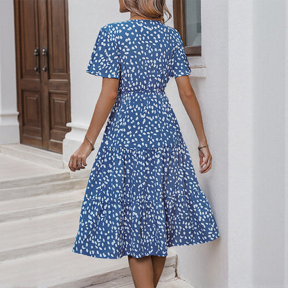 Robe à col en V superposée pour femmes avec ceinture taille Chic und Stil