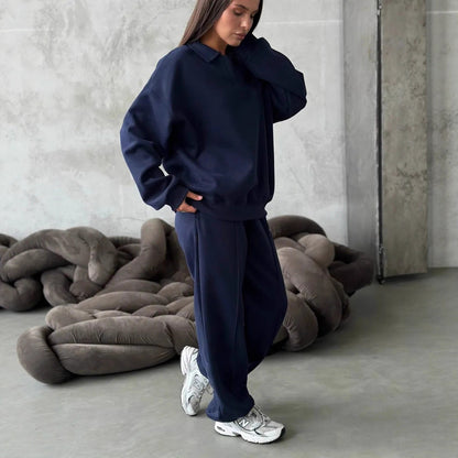 Dames combinaison de polo et pantalon confortable et stylée Chic und Stil